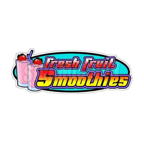 Safety Sign, 1.5 in Height, Vinyl, 48 in Length, Fresh Fruit Smoothies